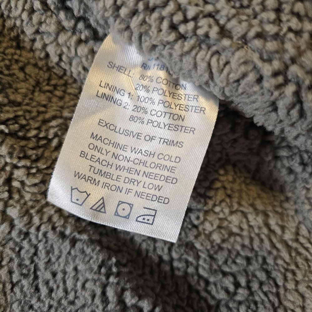 Smith's Workwear Sherpa Lined Hooded Flannel Jacket Gray Black Plaid Men's XL - Picture 5 of 7